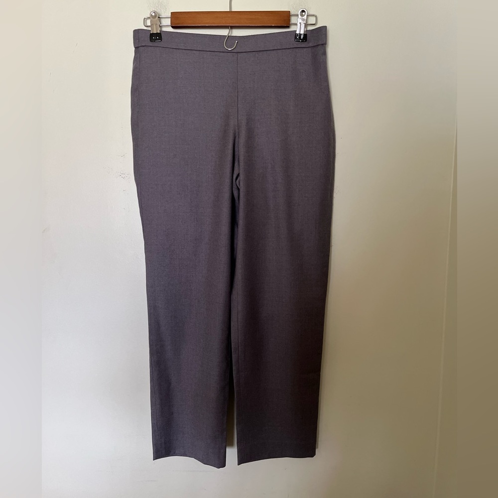 Theory Gray Pull On Elastic Back Pants 100% Virgi… - image 1